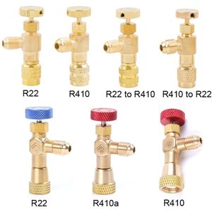 R410a R22 Refrigeration Tool Airconditioning Veiligheidsklep Adapter Fitting 1/4 ""5/16"" Inch Man/Famale Opladen Slang valve