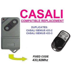 CASALI Genius 433-2 Genius 433-3 Universele afstandsbediening zender, keyfob vervanging kloon duplicator Vaste code 433.92 MHz