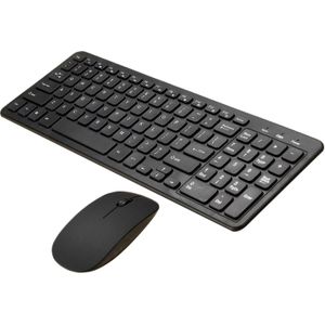 Elisona 2.4 Ghz Draadloze Toetsenbord En Muis Set Ultra Slanke Key Board Pad Met Nummer Pad Mini Toetsenbord Voor Desktop pc Laptop