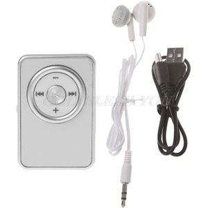 Mini Clip Muziek Media MP3 Speler Ondersteuning Tf Micro Sd-kaart Met Oortelefoon Usb Kabel