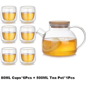 Hittebestendig Glas Theepot Chinese Kung Fu Thee Set Puer Thee Waterkoker Koffie Pot Kopje Thee Gezonde Thee set Hand