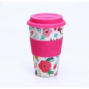 Bamboe Eco Reis Mok/Beker, Herbruikbare En Eco Vriendelijke Bamboe Fibre Takeaway Coffee Cup Mok Voor Reizen & Buiten 400Ml