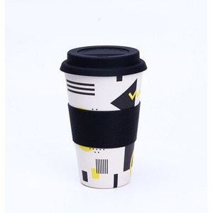 Bamboe Eco Reis Mok/Beker, Herbruikbare En Eco Vriendelijke Bamboe Fibre Takeaway Coffee Cup Mok Voor Reizen & Buiten 400Ml