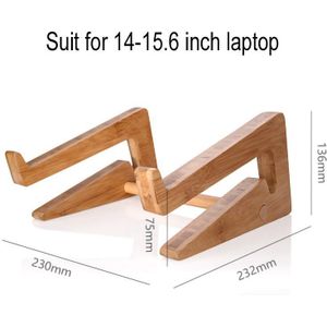 Bamboe Laptop Stand 13-15 Inch Notebook Opslag Toegenomen Hoogte Cooling Stand Voor Dell Macbook Air Pro Verticale Base beugel Pc
