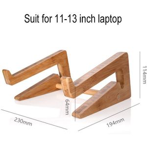 Bamboe Laptop Stand 13-15 Inch Notebook Opslag Toegenomen Hoogte Cooling Stand Voor Dell Macbook Air Pro Verticale Base beugel Pc