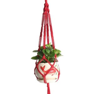 1Pc Handgemaakte Kleurrijke Macrame Plant Hangers Katoenen Touw Balkon Pot Holder Hanger Opknoping Mand Plant Hanger Room Decor