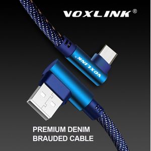 VOXLINK USB Type C 90 Graden Snel Opladen usb c kabel Type-c data Cord Charger usb-c voor Samsung S8 S9 Note 9 8 Xiaomi mi8 mi6