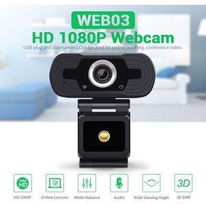 1080P Hd Webcam Usb Plug En Play Web Camera Met Ingebouwde Microfoon Breedbeeld Webcam Voor Windows/android/Linux Systeem
