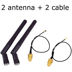 10 Stks/partij 2.4 Ghz 3dBi Wifi 2.4G Antenne Antenne RP-SMA Mannelijke Draadloze Router + 17 Cm Pci U. fl Ipx Naar Rp Sma Male Pigtail Kabel