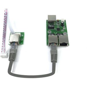 Oem Fabriek Direct Mini Snelle 10 / 100 Mbps 3-Poort Ethernet Netwerk Lan Hub Switch Board Twee-layer Pcb 3 Rj45 5 V 12 V Hoofd Poort
