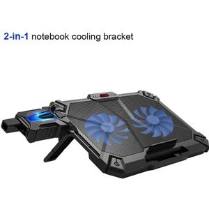 Coolcold Professionele Externe Laptop Koeler Pad 14 ""15.6"" Met 2 Fans Cooling Fan Base Uitlaat (2 In 1 Set)