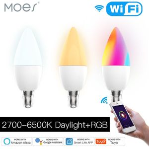 Smart Wifi Led Lamp Rgb 2700-6500K C + W 4.5W Dimbare Smart Leven Tuya App Remote controle Gloeilamp Werk Met Alexa/Google Thuis