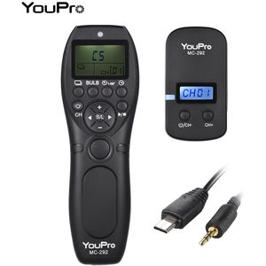 YouPro MC-292 DC2 2.4g Draadloze Afstandsbediening LCD Timer Ontspanknop Zender Ontvanger voor Nikon D-serie Camera