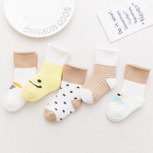 5 paren/partij Baby Baby Sokken Herfst Babysokjes voor Meisjes Katoen Pasgeboren Cartoon Jongen Peuter Sokken Baby Kleding Accessoires