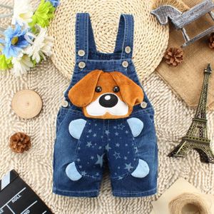 Zomer Katoenen Baby Shorts Broek Peuter Jongens Meisjes Jeans Overalls Shorts Elastische Denim Cartoon Hond Casual Baby Kleding Broek