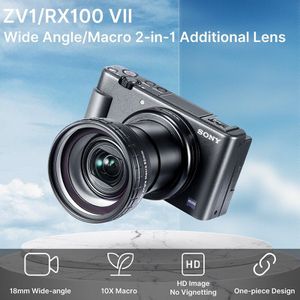 ZV1 Dslr Camera 18Mm Groothoek Lens 10X Hd Macro Camera Lens Voor Sony ZV1 RX100 Vii Verstelbare Camera lens Accessoires