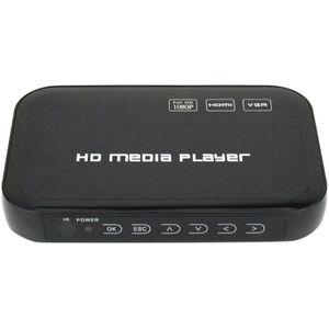 1080P Full Hd Multi Media Player Hdmi + Vga + Av + Usb + Sd Hdd Speler Met H.264, mkv, Dixv Hd, Mpeg 2-TS,VC-1,WMV9 Met Eu Plug