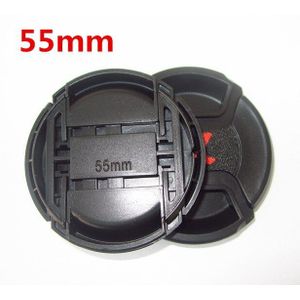 30 stks/partij 49mm 55mm 58mm center pinch Snap-on cap cover LOGO voor Alpha camera Lens