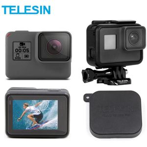 TELESIN 3Pcs HD Lcd-scherm Lens Protectors Film + Lens Cap + Frame Behuizing Case Mount Set voor GoPro hero 5 Hero 6 7 Accessoires