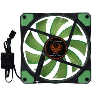 120 Mm Led Ultra Stille Computer Pc Case Fan 15 Leds 12V Met Rubber Rustig Molex Connector Geïnstalleerd fan