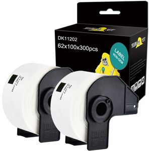 2Rolls Compatibel DK-22205 DK-11201 DK-11209 Label Compatibel Voor Brother QL-710W QL-1050 QL-1060N QL-500 Label Printer DK22205