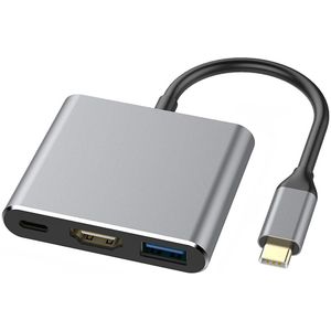 Draagbare 3 In 1 Usb 3.1 Type-C Hub Aluminium Type-C Tot 5Gbps High Speed usb 3.0 + 100W Pd + 4K * 2K Adapter Voor Computer Pc
