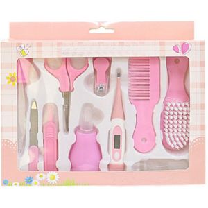 10Pcs Pasgeboren Gezondheidszorg Set Baby Temperatuur Meting Nail Haar Borstel Thermometer Kids Kit
