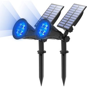 T-SUN 2 Pc 4/7LED Solar Spotlight Rgb Selecteerbare Kleur Zonne-energie Solar Licht Voor Landschap Tuinpad Decor wandlamp Outdoor