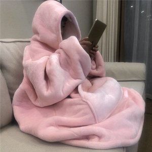 Winter Dikke Comfy TV Deken Sweatshirt Effen Warm Hooded Deken Volwassenen en Kinderen Fleece Gewogen Dekens voor Bedden Reizen