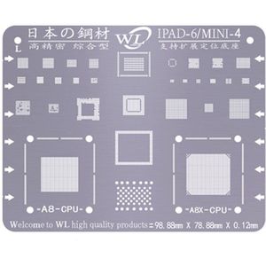 WL BGA Reballing Stencil Kit 0.12mm Dikte Tin Mesh Soldeer Template voor iPad 2/3/4 5 6 Air 1 2 Mini 1 2 3 4 Pro