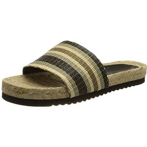 Fred de la Bretoniere Dames Shs0832 Pantoffels, Streep Groen Zwart, 41 EU