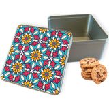 Koektrommel Robuuste Mandala Vierkant - Bewaarblik 20x20x10 cm