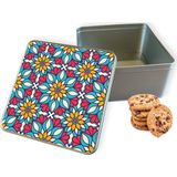 Koektrommel Robuuste Mandala Vierkant - Bewaarblik 20x20x10 cm