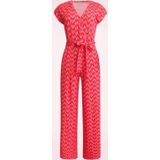 Smashed Lemon - 25039 - Jumpsuit - Roze/Rood - 80% Rayon