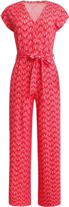 Smashed Lemon - 25039 - Jumpsuit - Roze/Rood - 80% Rayon