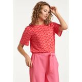 Smashed Lemon - T-shirt - Rood - Katoen - Dames