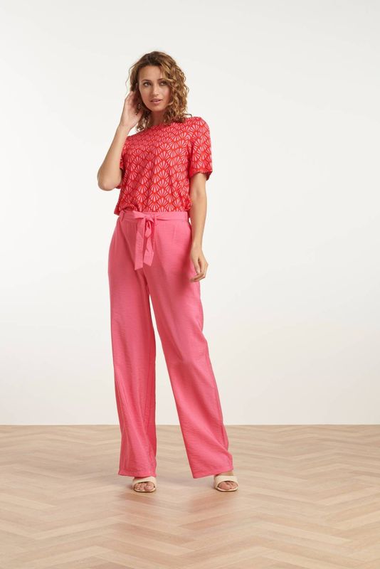 Smashed Lemon - T-shirt - Rood - Katoen - Dames