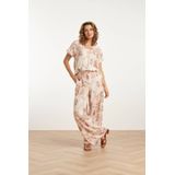 Smashed Lemon - Flowy Aztec Print Broek - Zand/Nude Roze - 100% Rayon Ecovero