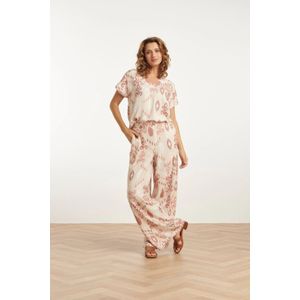 Smashed Lemon - Flowy Aztec Print Broek - Zand/Nude Roze - 100% Rayon Ecovero