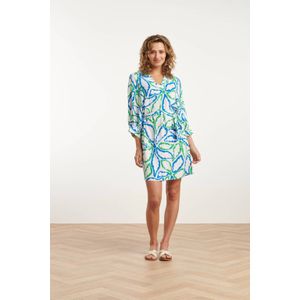 Smashed Lemon - 25052 - Korte Jurk - Cobalt - Grafisch Bloemenprint