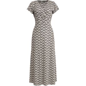 Smashed Lemon - 25063 - Maxi-jurk - Off-white en Zwart - Schelpenprint