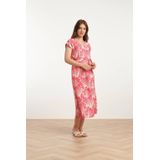 Smashed Lemon - Dames Midi Jurk - Roze/Wit - 80% Viscose