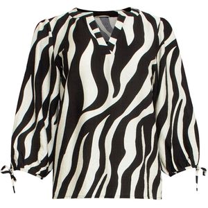 Smashed Lemon - 25076 - Zebra Print Top - Zwart en Zand