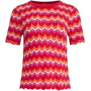 Smashed Lemon 25097 multicoloured zigzag knitted top |