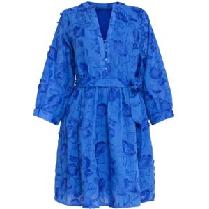 Smashed Lemon - A-lijn Jurk - Cobalt Blauw - 100% Katoen