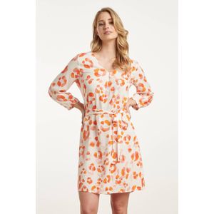 Smashed Lemon - Korte Jurk - Dierenprint - Oranje/Perzik - 100% Viscose