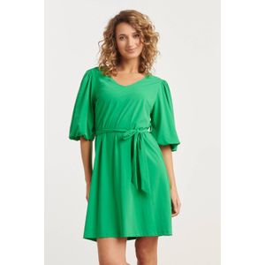 Smashed Lemon - 25254 - Ballonmouwen Jurk - Groen - Travelkwaliteit