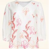 Smashed Lemon 25262 te top met bloemenborduurselsv-hals |