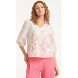 Smashed Lemon 25262 te top met bloemenborduurselsv-hals |