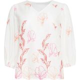 Smashed Lemon 25262 te top met bloemenborduurselsv-hals |